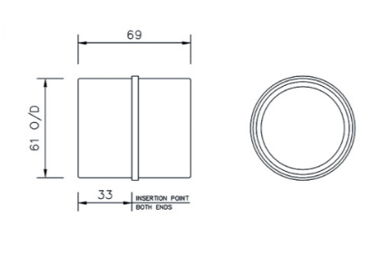 FloPlast WS09W ABS Solvent Waste 50mm Coupling - White