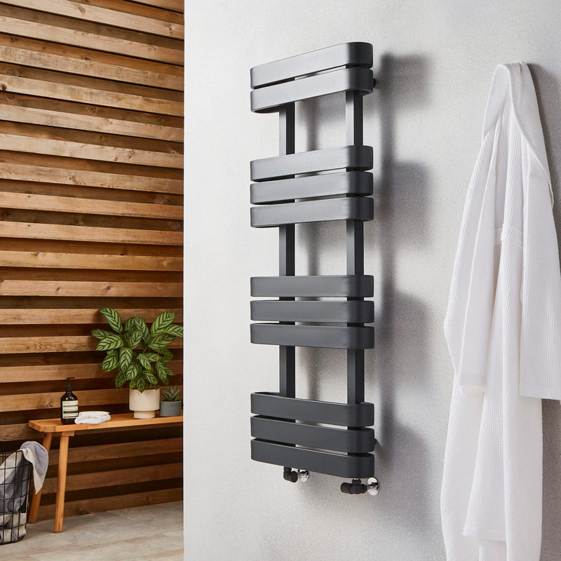 Kartell Tampa 1200x500mm Heated Towel Rail Anthracite - TAM1200-500A