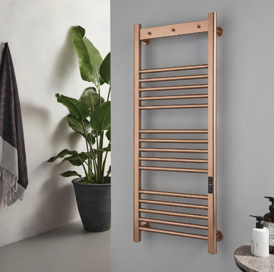 Kartell Toro 1500x500mm Smart Dry Electric Heated Towel Rail Brushed Bronze - TOR1500500BZ