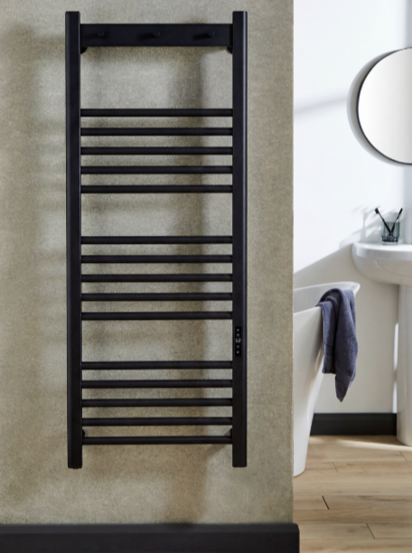 Kartell Toro 800x500mm Smart Dry Electric Heated Towel Rail Black - TOR800500BL