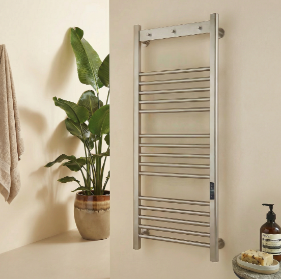 Kartell Toro 800x500mm Smart Dry Electric Heated Towel Rail Brushed Nickel - TOR800500BN