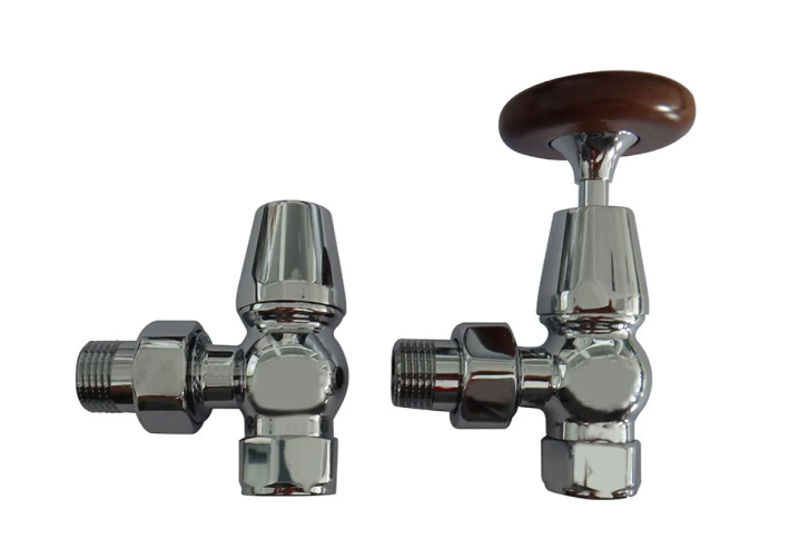 Kartell Chrome Angled Traditional Radiator Valve - TRAD-ANG-C