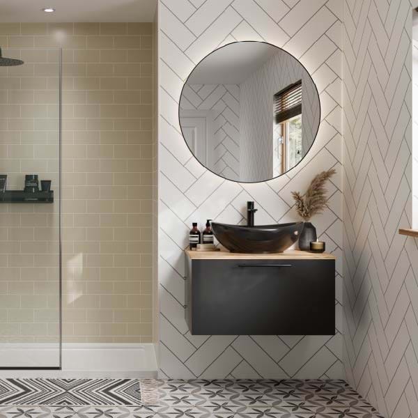 Grant Westfield Multipanel Herringbone Tile Wall Panel - Alpine White MT1100H