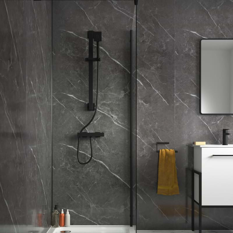 Splashpanel PVC Wall Panel 2400x1000x10mm (PACK 2) - Pietra Anthracite Grey - SPWPIANGR