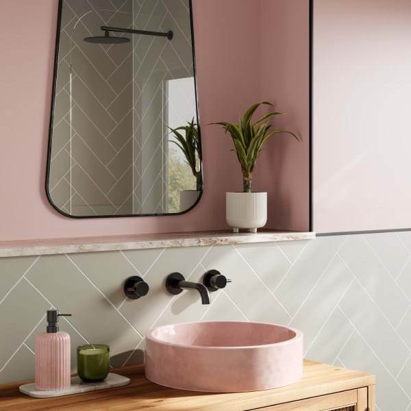 Grant Westfield Multipanel Herringbone Tile Wall Panel - Sage Green MT638H