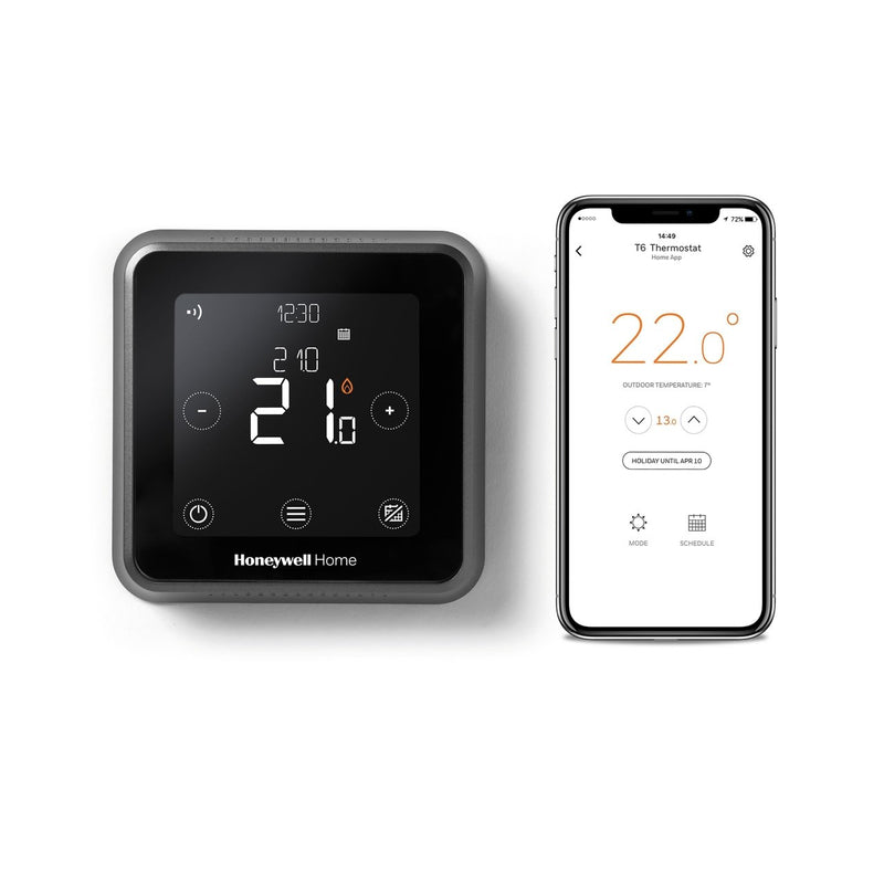 Honeywell Y6H920RW5031 T6R Wireless Two Channel Smart Programmable Room Thermostat Kit Wall Mount