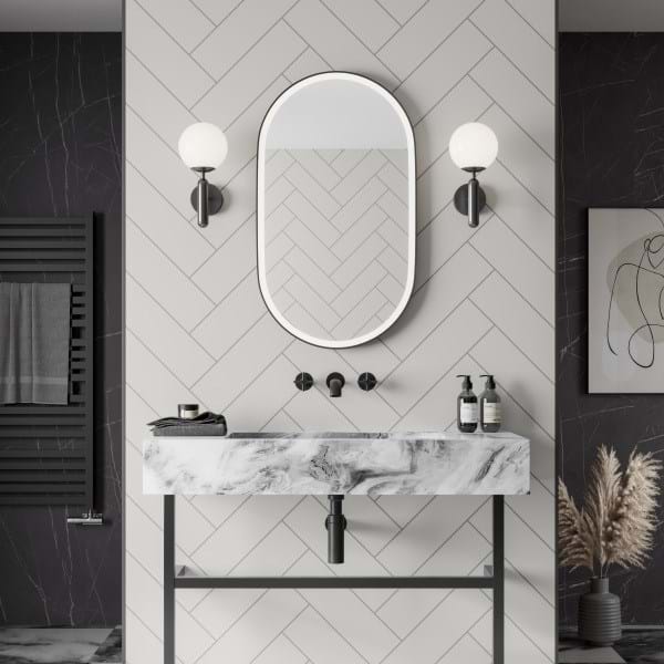 Grant Westfield Multipanel Herringbone Tile Wall Panel - White Grey MT775H