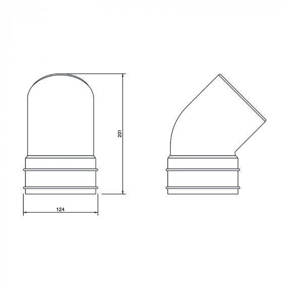 FloPlast SS435B 110mm Solvent Soil 135° Single Socket Offset Bend - Black