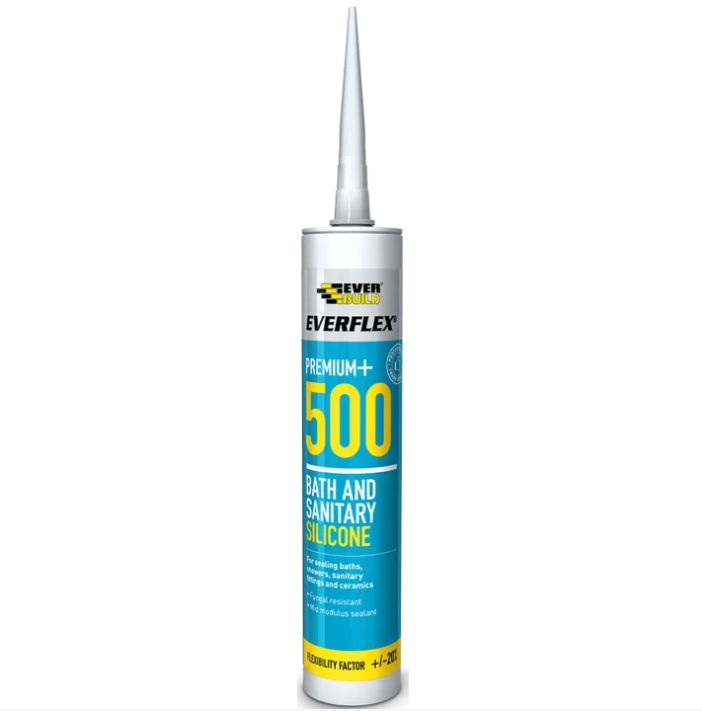 Sika Everbuild Premium+ 500 Silicone Sealant - White 484842/500WE
