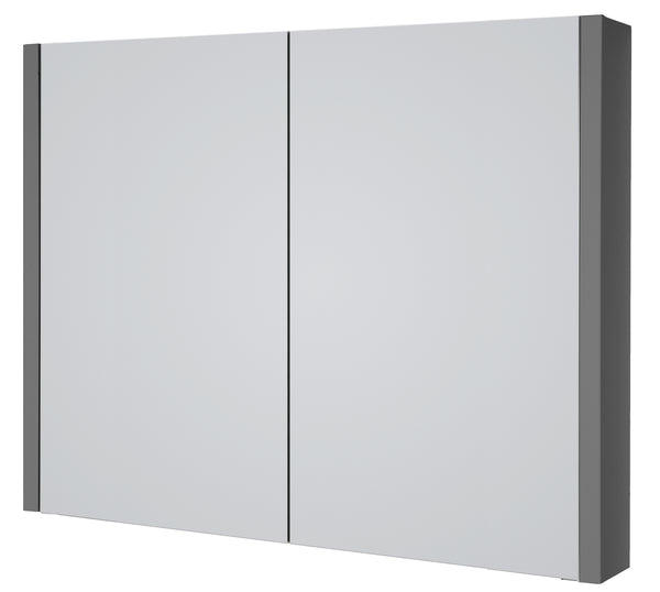 Kartell K-Vit City 800mm Mirror Cabinet - Storm Grey Gloss