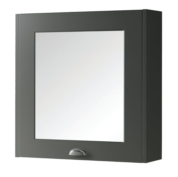 Kartell K-Vit Astley 600mm Mirror Cabinet - Matt Grey