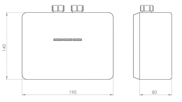 Hyco Rho 4.4KW Thermostatic Instantaneous Inline Water Heater - IN44T