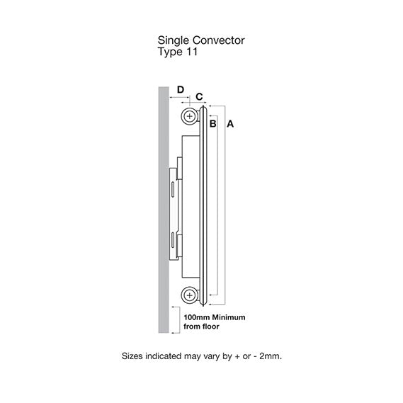 K-Rad Kompact 500mm x 2000mm Type 11 Single Convector Compact Radiator - Kent Plumbing Supplies