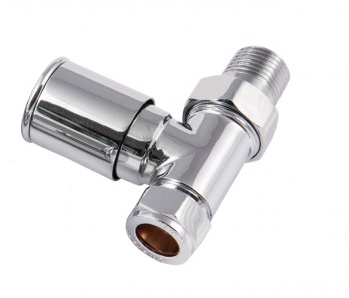Straight Chrome Radiator Valves (PAIR) - Kent Plumbing Supplies