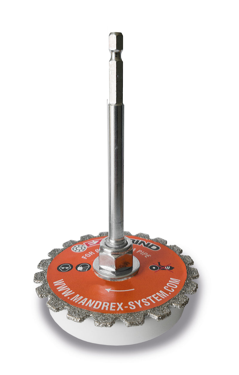 Mandrex EzyGrind Diamond Coated Internal Pipe Cutter - 90-150mm - Kent Plumbing Supplies