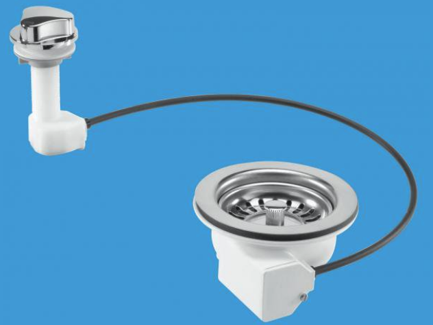 McAlpine 113mm Pop-Up Basket Strainer Waste Chrome NO OVERFLOW PUS113-CP - Kent Plumbing Supplies