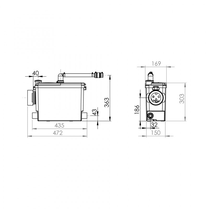 Saniflo SFA Sanipack Pro Up WC Macerator - 6052