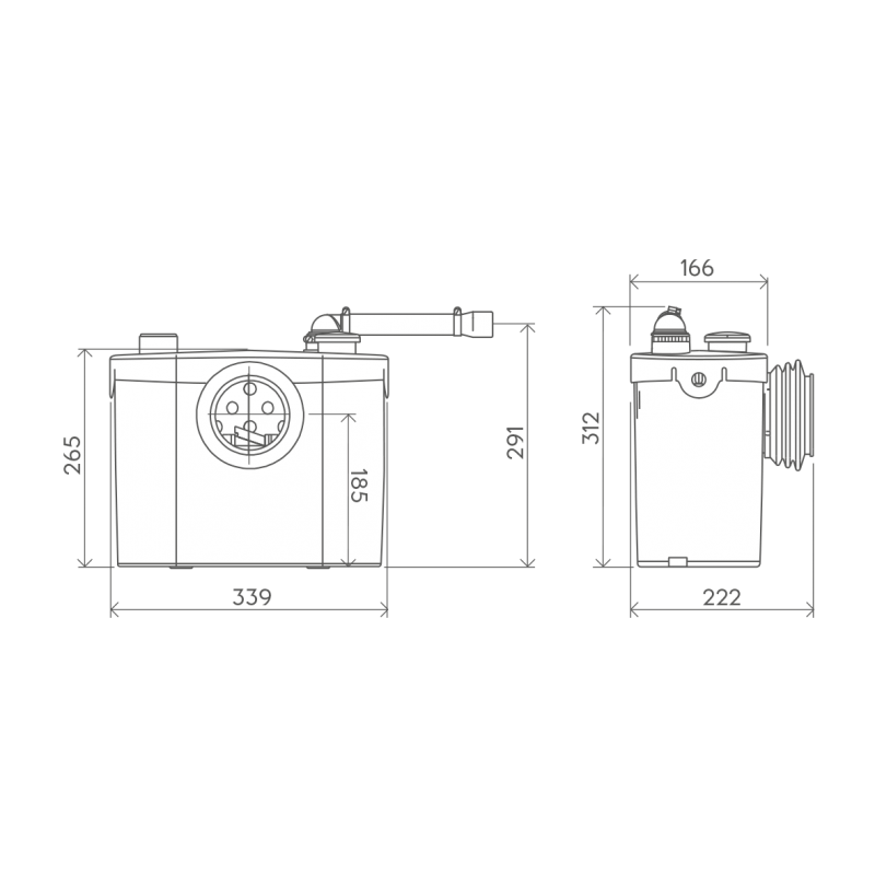 Saniflo SFA Sanitop Up WC Macerator - 6002
