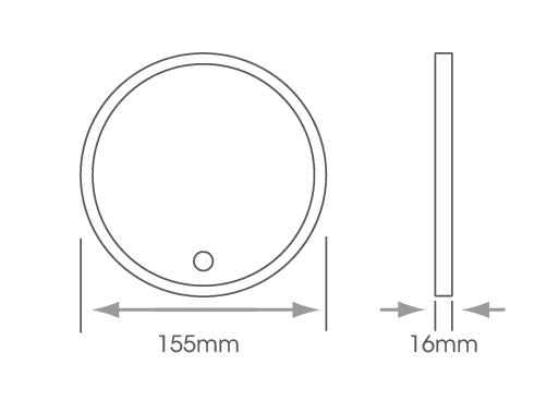 Sycamore Lorraine 155mm Rechargeable Battery LED Vanity Mirror - SY9011