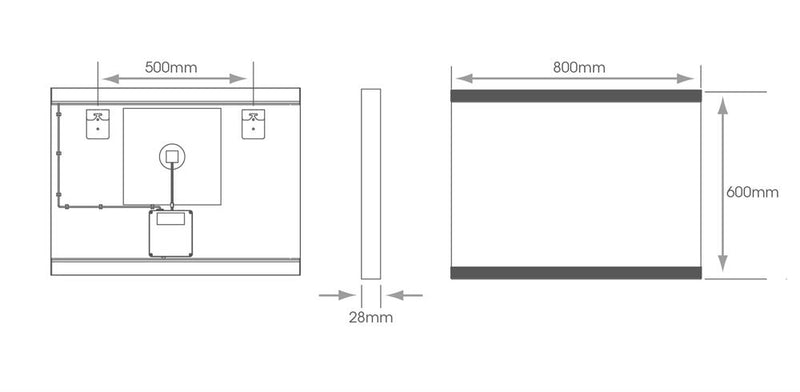 Sycamore Hamilton 800x600mm Tuneable LED Mirror With Demister & Bluetooth Speaker - SY9015/SPEAKER