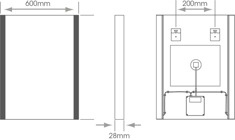Sycamore Windsor 600x800mm Tuneable LED Mirror With Demister & Bluetooth Speaker - SY9016/SPEAKER