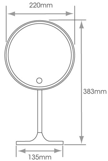 Sycamore Titan 220x383mm Rechargeable Battery LED Vanity Mirror - SY9021