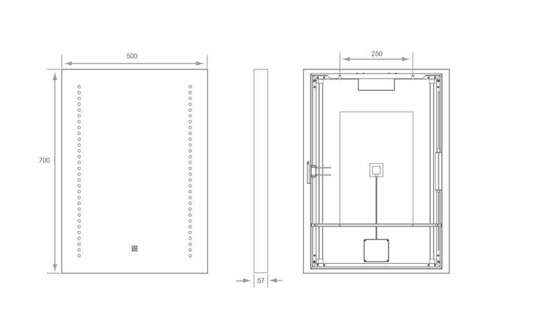 Sycamore Hera 500x700mm Tuneable LED Mirror With Demister - SY9027