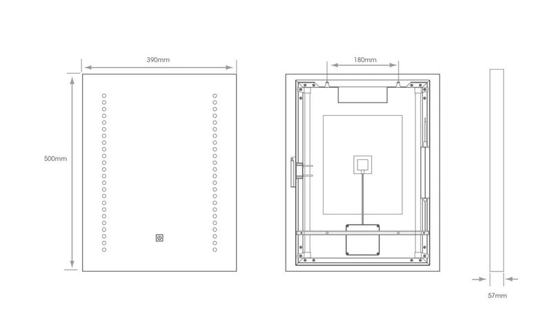 Sycamore Ares 390x500mm Tuneable LED Mirror With Demister - SY9028