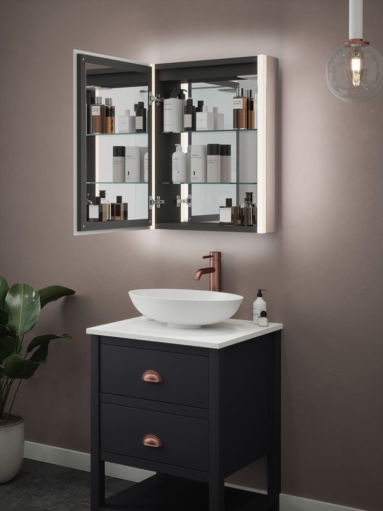 Sycamore Balmoral Single 550x700mm Tuneable LED Mirror Cabinet With Demister & Bluetooth Speaker - SY9046/SINGLE