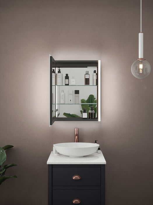 Sycamore Balmoral Single 550x700mm Tuneable LED Mirror Cabinet With Demister & Bluetooth Speaker - SY9046/SINGLE