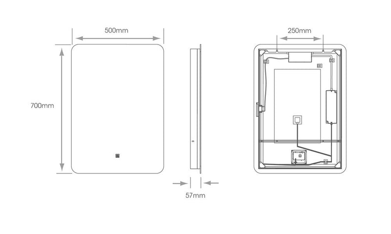 Sycamore Kingston 500x700mm Tuneable LED Mirror With Demister - SY9047